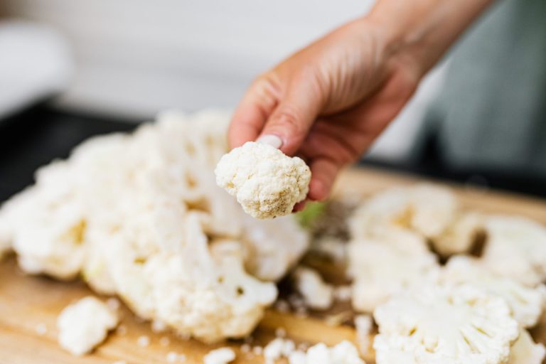 Harvested cauliflower ready to be cooked.